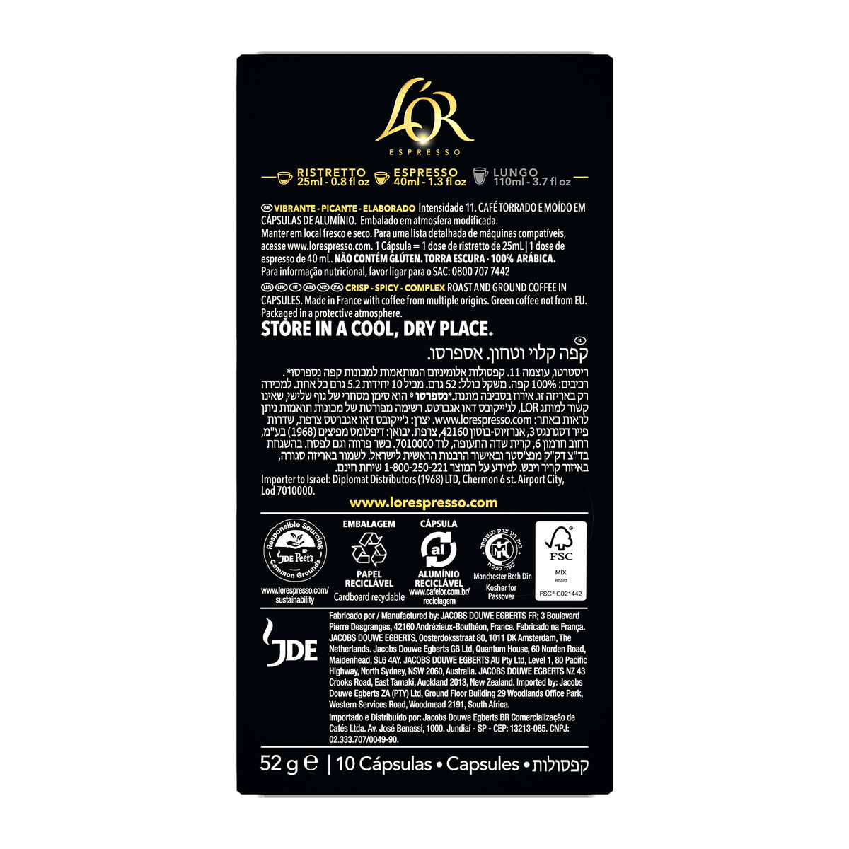 L'OR Ristretto Decaffeinato Espresso Capsules